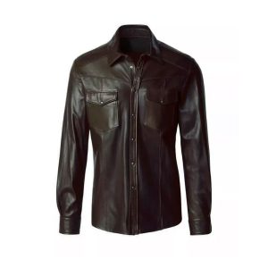 Men Leather Shirt